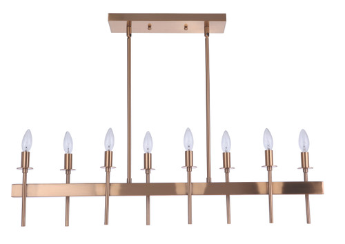 Larrson 8 Light Island in Satin Brass (54378-SB)