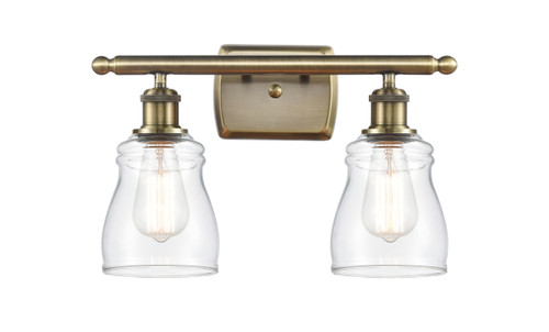 Ellery - 2 Light - 15 inch - Antique Brass - Bath Vanity Light (516-2W-AB-G392)