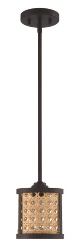 Malaya 1 Light Mini Pendant in Aged Bronze Brushed (54591-ABZ)