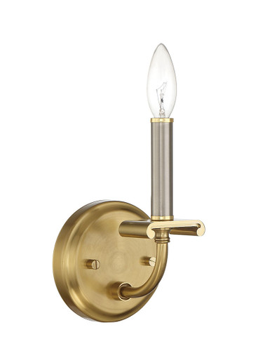Stanza 1 Light Wall Sconce in Brushed Polished Nickel/Satin Brass (54861-BNKSB)