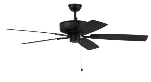 Pro Plus 52" 5-Blade Ceiling Fan in Flat Black w/ Flat Black/Greywood Blades; Light Kit Optional (Not Included) (P52FB5-52FBGW)