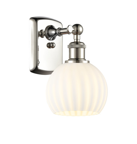 White Venetian - 1 Light - 6 inch - Polished Nickel - Sconce (516-1W-PN-G1217-6WV)
