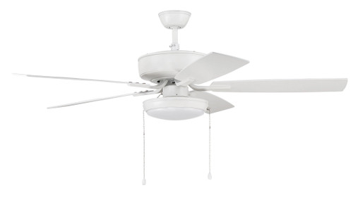 52" Pro Plus Fan in White with Blades and Slim Pan Light Kit (P119W5-52WWOK)