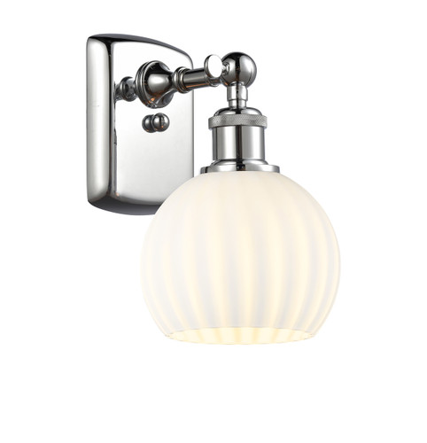 White Venetian - 1 Light - 6 inch - Polished Chrome - Sconce (516-1W-PC-G1217-6WV)