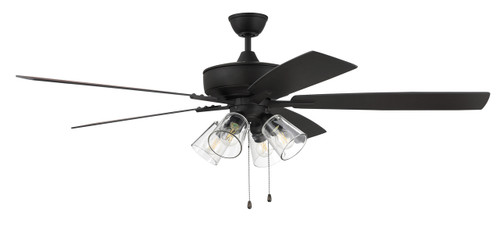 Super Pro 104 60" 5-Blade Ceiling Fan in Espresso w/ Espresso/Walnut Blades; Integrated Light Kit (S104ESP5-60ESPWLN)