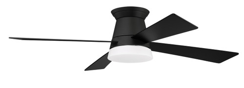 52" Revello Ceiling Fan in Flat Black with Blades and Light Kit (REV52FB4)