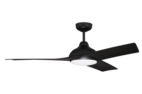 54" Beckham Ceiling Fan in Flat Black with Blades and Light Kit (BEK54FB3)