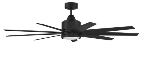 Champion 60" 9-Blade Indoor/Outdoor (Damp) Ceiling Fan in Flat Black w/ Flat Black Blades; Light Kit Included (optional) (CHP60FB9)