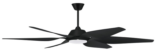 Zoom 66" Ceiling Fan in Flat Black with Blades and Light Kit (ZOM66FB6)
