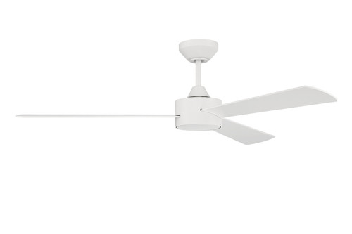 Provision 52" 3-Blade Indoor/Outdoor (Damp) Ceiling Fan in Matte White w/ White Blades; Not Light Kit Adaptable (PRV52MWW3)