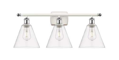 Berkshire - 3 Light - 28 inch - White Polished Chrome - Bath Vanity Light (516-3W-WPC-GBC-82)