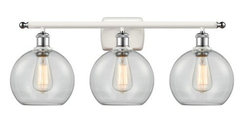 Athens - 3 Light - 28 inch - White Polished Chrome - Bath Vanity Light (516-3W-WPC-G122-LED)