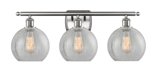 Athens - 3 Light - 28 inch - Brushed Satin Nickel - Bath Vanity Light (516-3W-SN-G125-8-LED)