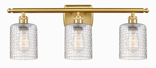 Cobbleskill - 3 Light - 25 inch - Satin Gold - Bath Vanity Light (516-3W-SG-G112C-5CL)