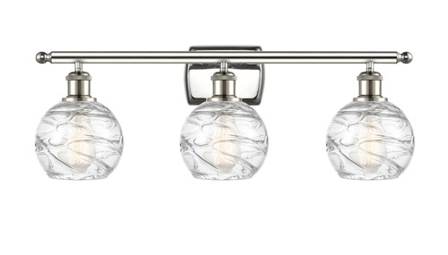 Athens Deco Swirl - 3 Light - 26 inch - Polished Nickel - Bath Vanity Light (516-3W-PN-G1213-6-LED)