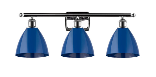 Plymouth - 3 Light - 28 inch - Polished Chrome - Bath Vanity Light (516-3W-PC-MBD-75-BL-LED)