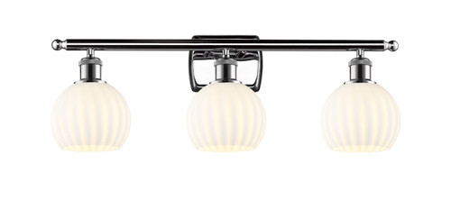 White Venetian - 3 Light - 26 inch - Polished Chrome - Bath Vanity Light (516-3W-PC-G1217-6WV)