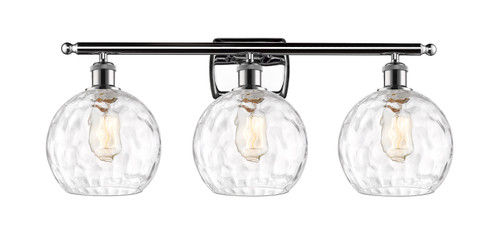 Athens Water Glass - 3 Light - 28 inch - Polished Chrome - Bath Vanity Light (516-3W-PC-G1215-8-LED)