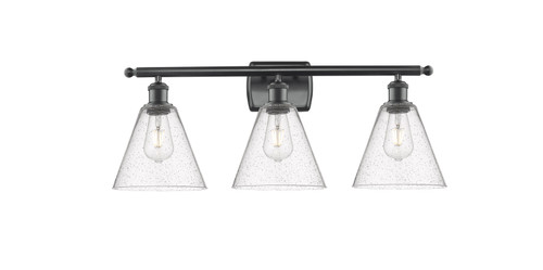 Berkshire - 3 Light - 28 inch - Matte Black - Bath Vanity Light (516-3W-BK-GBC-84)