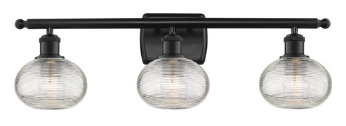 Ithaca - 3 Light - 26 inch - Matte Black - Bath Vanity Light (516-3W-BK-G555-6CL)