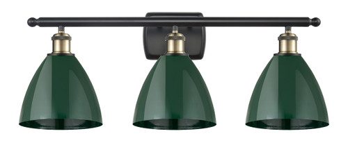 Plymouth - 3 Light - 28 inch - Black Antique Brass - Bath Vanity Light (516-3W-BAB-MBD-75-GR)