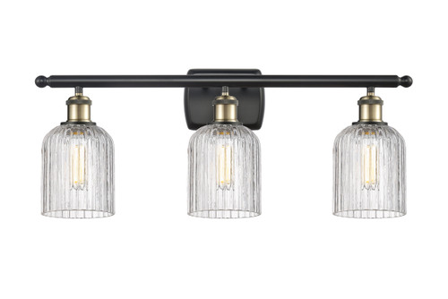 Bridal Veil - 3 Light - 25 inch - Black Antique Brass - Bath Vanity Light (516-3W-BAB-G559-5CL)