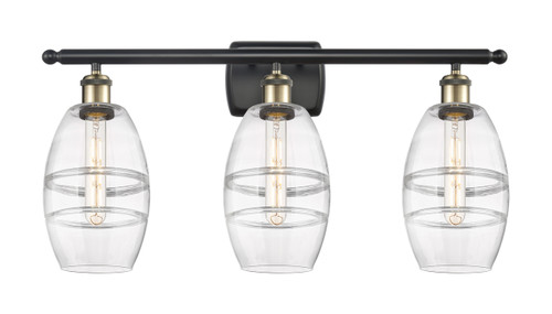 Vaz - 3 Light - 26 inch - Black Antique Brass - Bath Vanity Light (516-3W-BAB-G557-6CL)