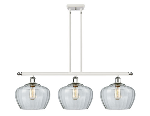 Fenton - 3 Light - 38 inch - White Polished Chrome - Cord hung - Island Light (516-3I-WPC-G92-L-LED)