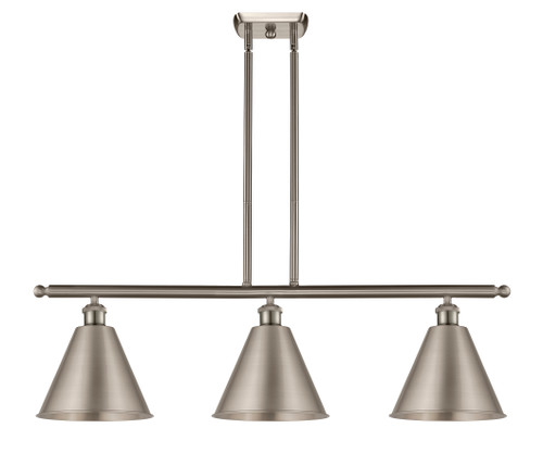 Berkshire - 3 Light - 39 inch - Brushed Satin Nickel - Cord hung - Island Light (516-3I-SN-MBC-12-SN-LED)
