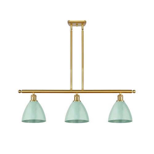 Plymouth - 3 Light - 36 inch - Satin Gold - Cord hung - Island Light (516-3I-SG-MBD-75-SF)