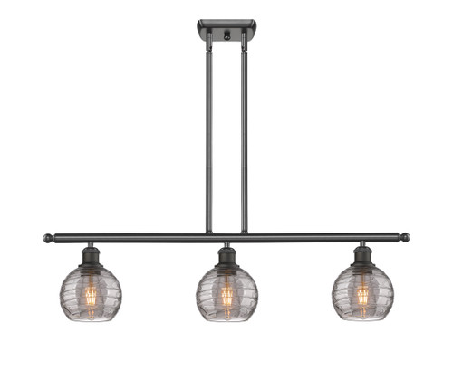 Athens Deco Swirl - 3 Light - 36 inch - Oil Rubbed Bronze - Cord hung - Island Light (516-3I-OB-G1213-6SM)