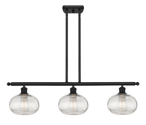 Ithaca - 3 Light - 36 inch - Matte Black - Cord hung - Island Light (516-3I-BK-G555-8CL)