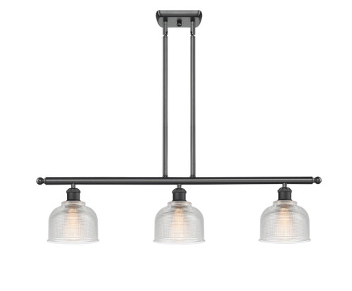 Dayton - 3 Light - 36 inch - Matte Black - Cord hung - Island Light (516-3I-BK-G412)