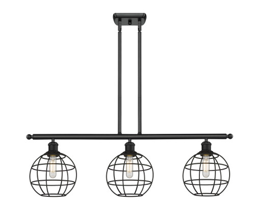 Lake Placid - 3 Light - 36 inch - Matte Black - Stem Hung - Island Light (516-3I-BK-CE-8-BK)