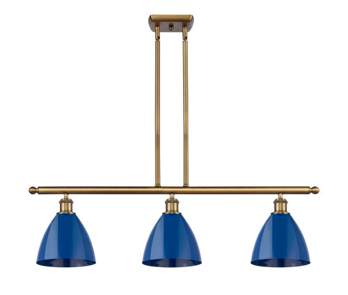 Plymouth - 3 Light - 36 inch - Brushed Brass - Cord hung - Island Light (516-3I-BB-MBD-75-BL)