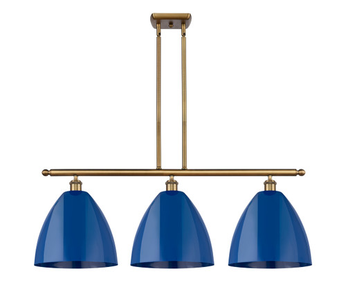 Plymouth - 3 Light - 39 inch - Brushed Brass - Cord hung - Island Light (516-3I-BB-MBD-12-BL)