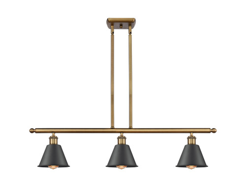 Smithfield - 3 Light - 36 inch - Brushed Brass - Cord hung - Island Light (516-3I-BB-M8-BK-LED)