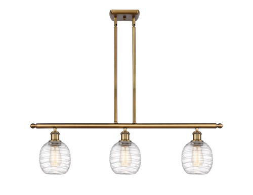 Belfast - 3 Light - 36 inch - Brushed Brass - Cord hung - Island Light (516-3I-BB-G1013-LED)