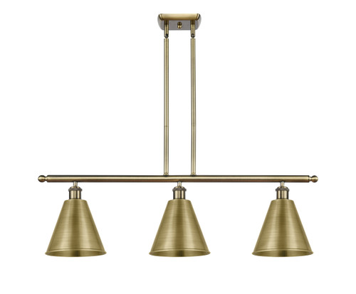 Berkshire - 3 Light - 36 inch - Antique Brass - Cord hung - Island Light (516-3I-AB-MBC-8-AB)