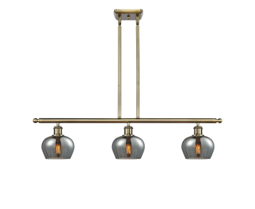 Fenton - 3 Light - 36 inch - Antique Brass - Stem Hung - Island Light (516-3I-AB-G93)