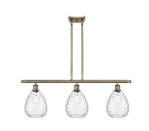 Waverly - 3 Light - 36 inch - Antique Brass - Cord hung - Island Light (516-3I-AB-G372)