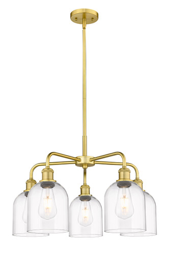 Bella - 5 Light - 24 inch - Satin Gold - Chandelier (516-5CR-SG-G558-6CL)