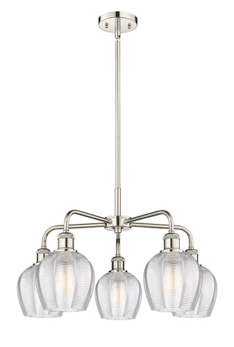 Norfolk - 5 Light - 24 inch - Polished Nickel - Chandelier (516-5CR-PN-G462-6)