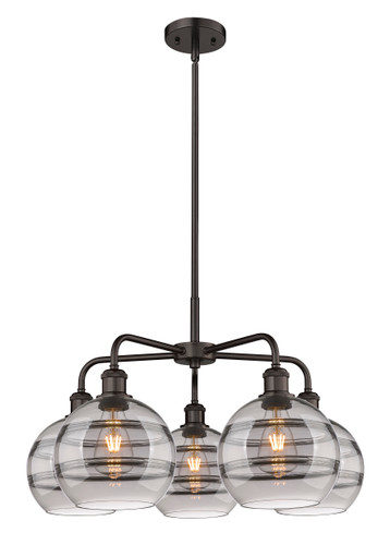 Rochester - 5 Light - 26 inch - Oil Rubbed Bronze - Chandelier (516-5CR-OB-G556-8SM)