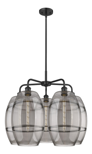 Vaz - 5 Light - 28 inch - Matte Black - Chandelier (516-5CR-BK-G557-10SM)