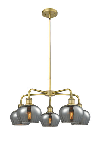Fenton - 5 Light - 25 inch - Brushed Brass - Chandelier (516-5CR-BB-G93)