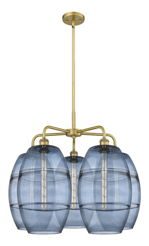 Vaz - 5 Light - 28 inch - Brushed Brass - Chandelier (516-5CR-BB-G557-10BL)