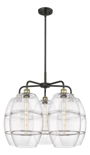 Vaz - 5 Light - 28 inch - Black Antique Brass - Chandelier (516-5CR-BAB-G557-10CL)