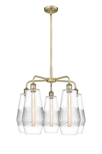 Windham - 5 Light - 25 inch - Antique Brass - Chandelier (516-5CR-AB-G682-7)