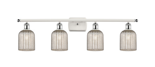 Bridal Veil - 4 Light - 35 inch - White Polished Chrome - Bath Vanity Light (516-4W-WPC-G559-5ME)